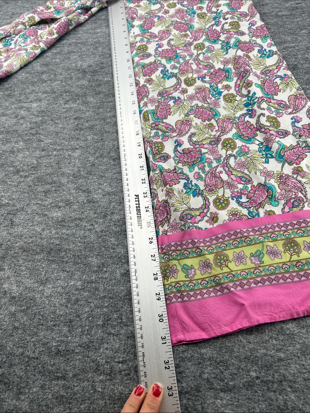 Fattore C Paisley Print Wide Leg Palazzo Pants Pink Boho Elastic Waist Size S - Picture 6 of 11